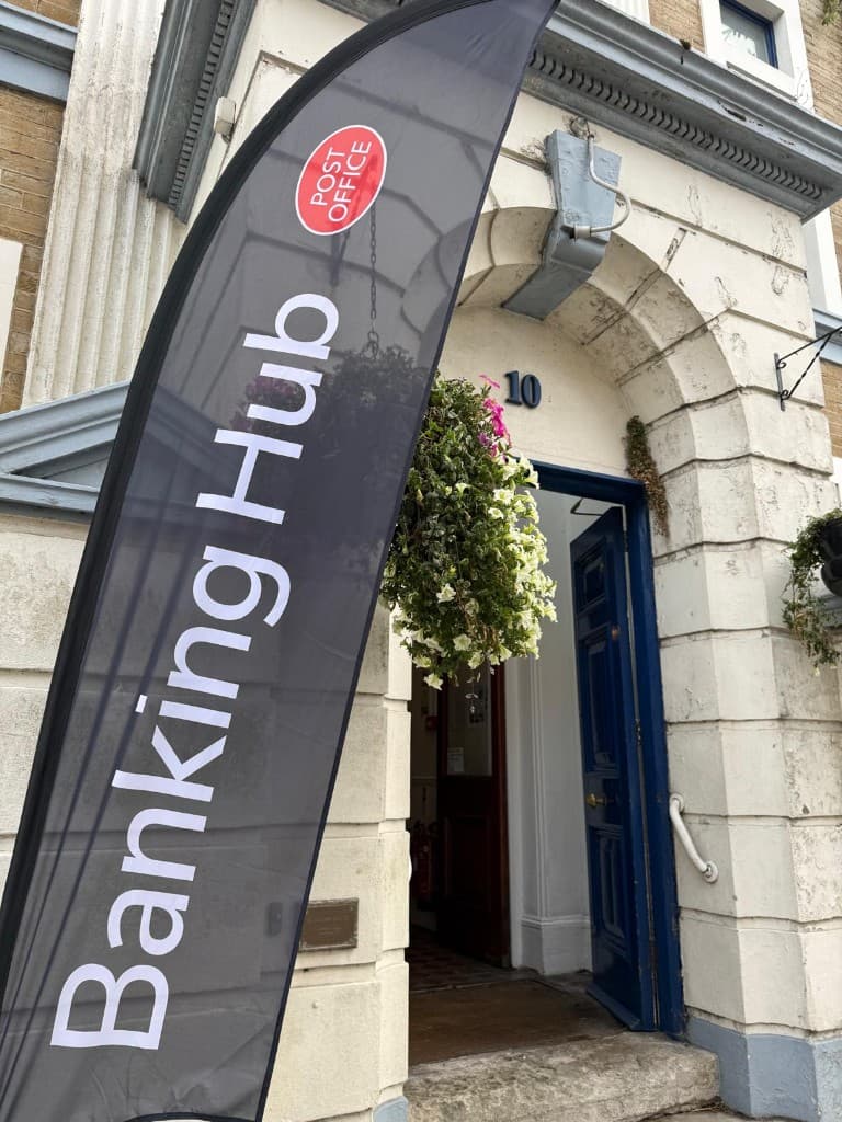 Ryde Banking Hub entrance with Banking Hub banner